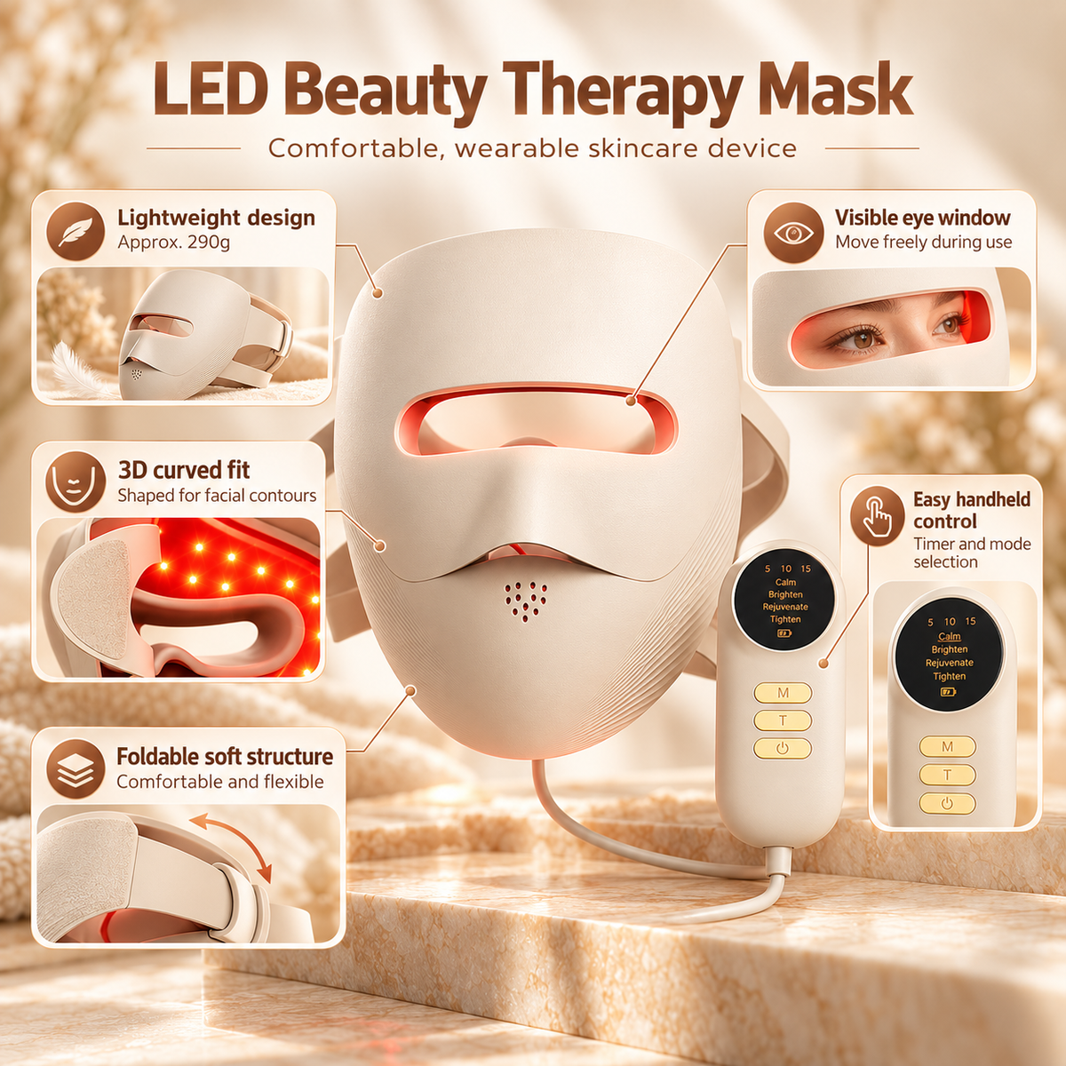 Nelvaria 4-Mode LED Light Therapy Mask